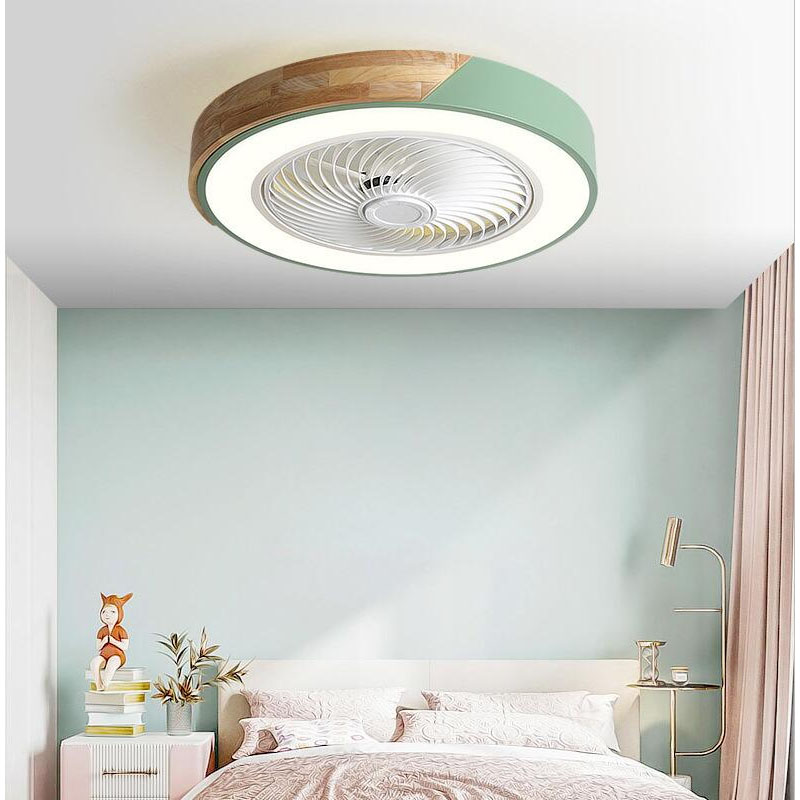 Smart Ceiling Fan - 52 ซม.พัดลมเพดานโคมไฟ 220V APP + รีโมทคอนโทรลพัดลมห้องนอนห้องรับประทานอาหารไม้เพดานพัดลมไฟ