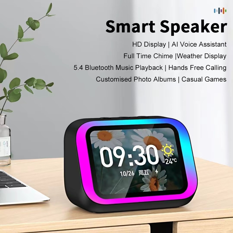 Smart Home Room - ลำโพงบลูทูธพร้อมผู้ช่วยเสียง AI ไฟ RGB นาฬิกาปลุก หน้าจอ