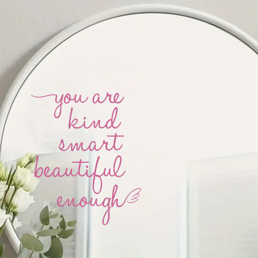 Smart Home Quotes - สติกเกอร์ติดกระจกคำคมสร้างแรงบันดาลใจ - สวยงาม ฉลาด และดีงาม พอสำหรับตกแต่งห้องน้ำ
