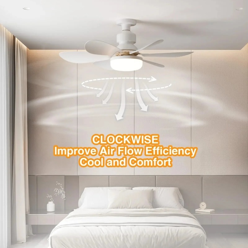 Smart Ceiling Fan - พัดลมเพดาน 30W/40W พร้อมรีโมทคอนโทรล พัดลมไฟ LED ฐาน