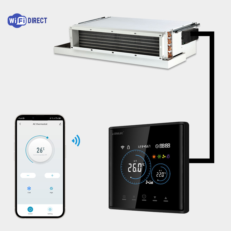 Smart Home Package - เทอร์โมสตัทดิจิตอลอัจฉริยะสำหรับพัดลมคอยล์ HVAC ควบคุมผ่าน WiFi รองรับ Modbus