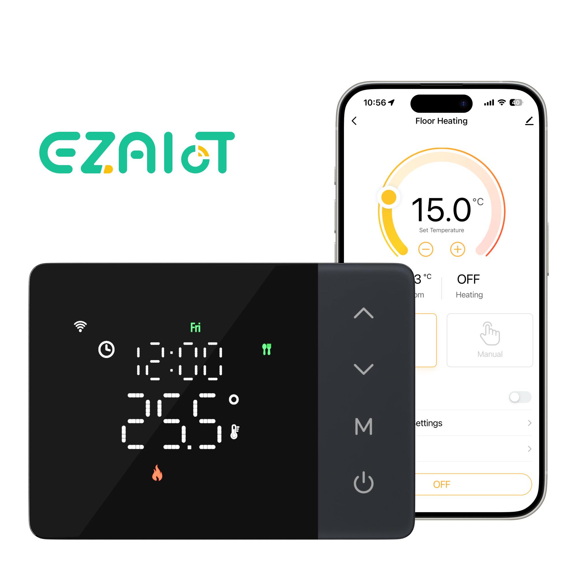 Smart Home Package - เทอร์โมสตัทอัจฉริยะ Tuya ใช้แบตเตอรี่ ควบคุมหม้อต้มแก๊สผ่าน WiFi รองรับการตั้งโปรแกรมควบคุมความร้อน/ความเย็น