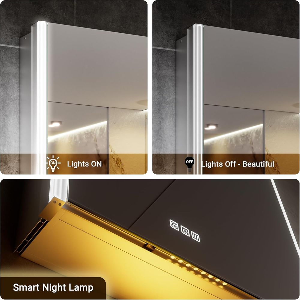 กระจกตู้ยาแบบมีไฟขนาด 20x32 นิ - Smart Home Room บทวิจารณ์และราคา