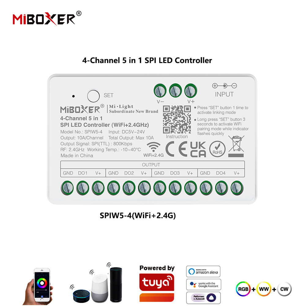 Miboxer SPIW5-4 5in1 SPI คอนโท - Wifi Led Dimmer บทวิจารณ์และราคา