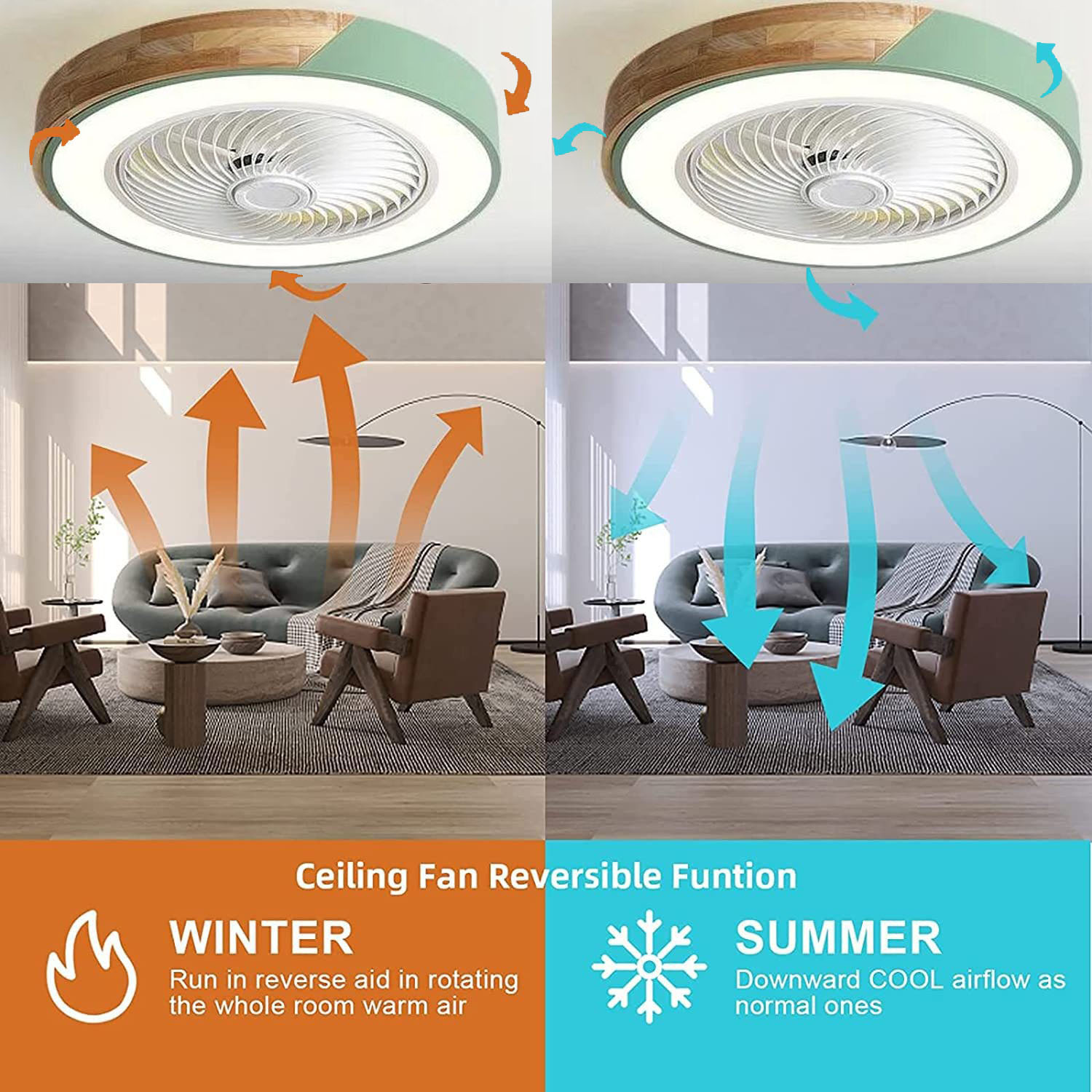 52 ซม.พัดลมเพดานโคมไฟ 220V APP - Smart Ceiling Fan บทวิจารณ์และราคา