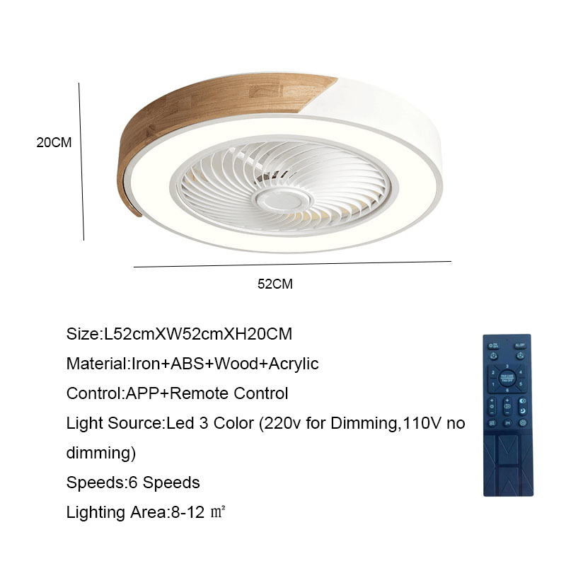 52 ซม.พัดลมเพดานโคมไฟ 220V APP - Smart Ceiling Fan บทวิจารณ์และราคา
