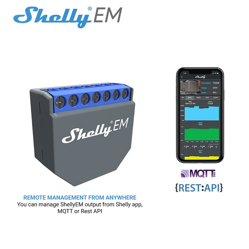 สวิตช์ควบคุมอัจฉริยะ SHELLY EM - Smart Home Google บทวิจารณ์และราคา