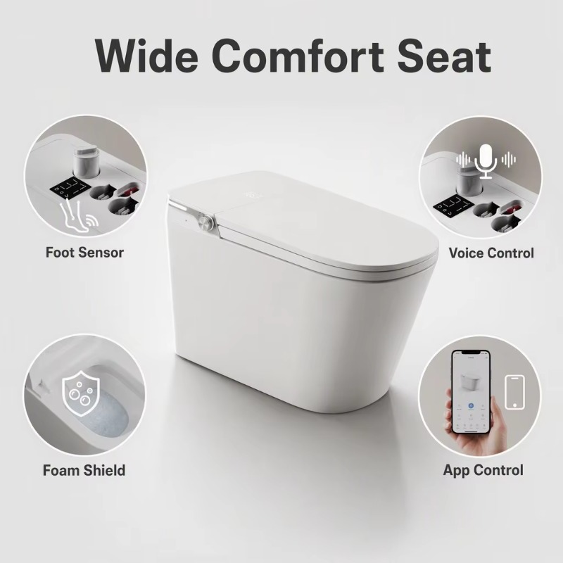 โถสุขภัณฑ์อัจฉริยะสีขาว ทรงสี่ - Smart Home Controller บทวิจารณ์และราคา