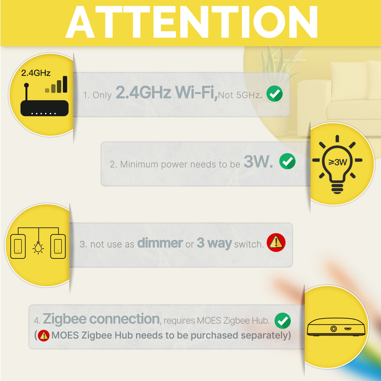 สวิตช์ไฟอัจฉริยะ Zigbee มาตรฐา - Smart Home Google บทวิจารณ์และราคา