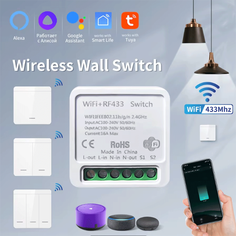 สวิตช์ไฟอัจฉริยะ Tuya WiFi สมา - Smart Home Google บทวิจารณ์และราคา
