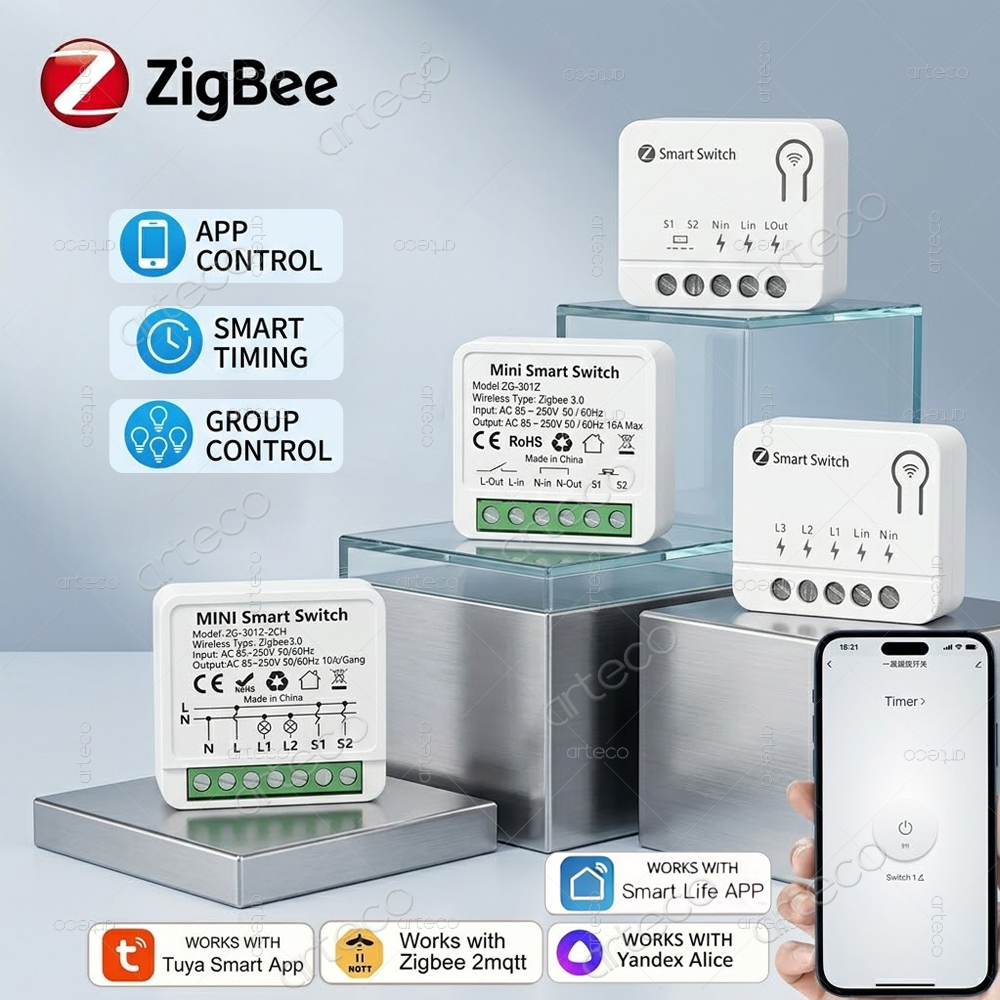 โมดูลสวิตช์อัจฉริยะ Tuya Zigbe - Smart Home Yandex บทวิจารณ์และราคา
