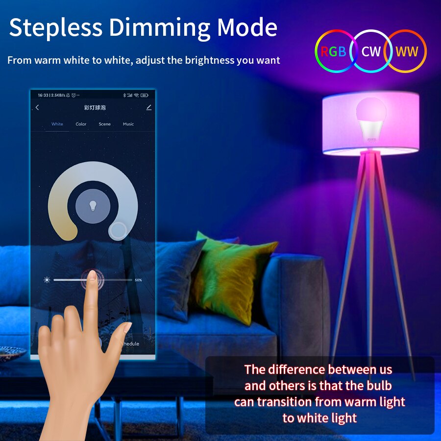หลอดไฟ LED อัจฉริยะ E27 WiFi R - Wifi Led Dimmer บทวิจารณ์และราคา
