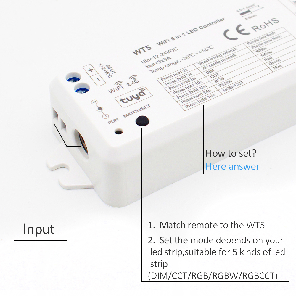 5 in 1 LED Strip Controller 12 - Wifi Led Dimmer บทวิจารณ์และราคา