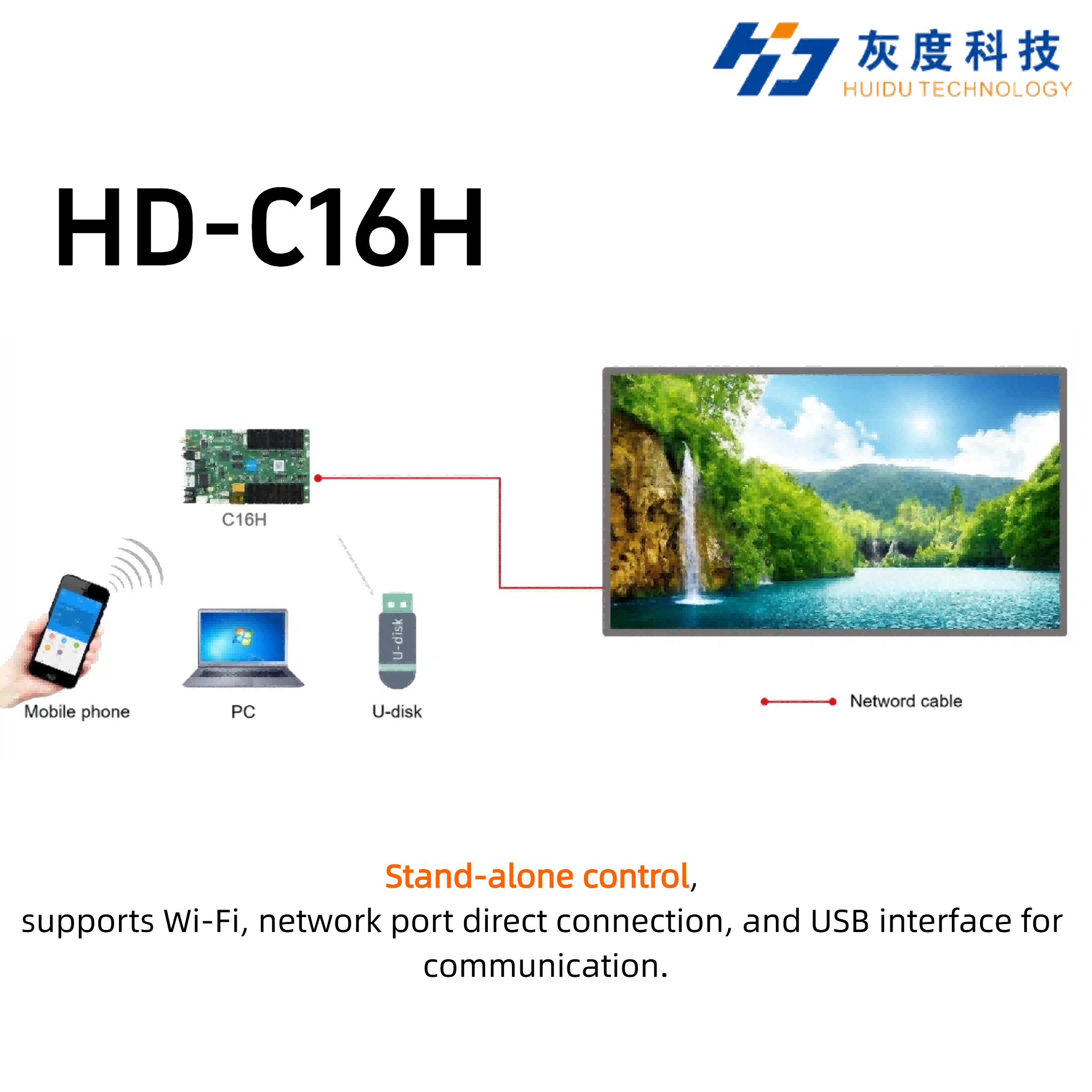 การ์ดควบคุมไฟ LED Huidu HD-C16 - Wifi Led Dimmer บทวิจารณ์และราคา