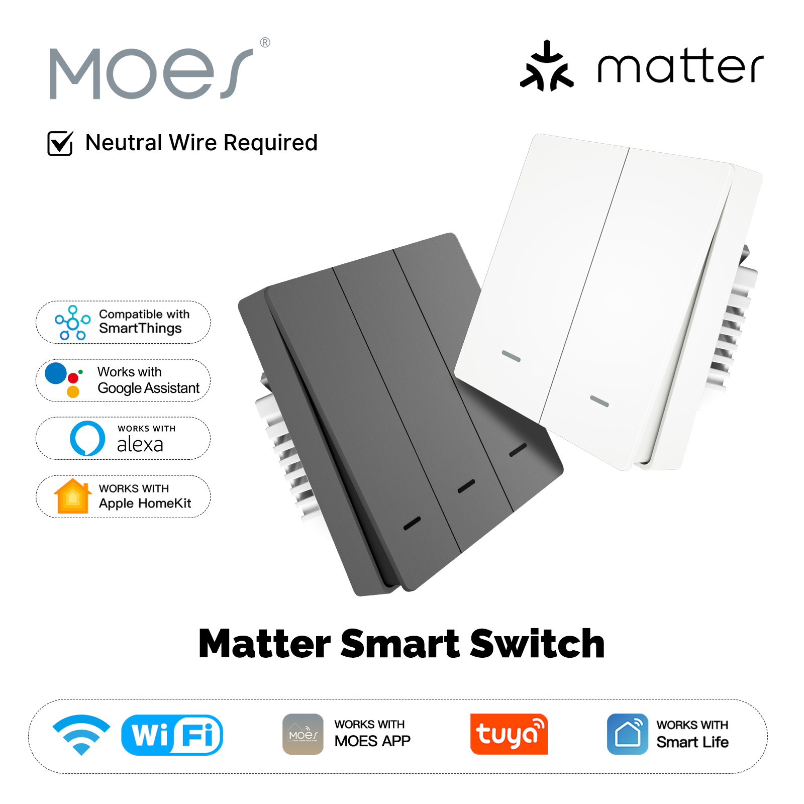 MOES Matter Tuya WiFi สมาร์ทปุ - Smart Home Google บทวิจารณ์และราคา