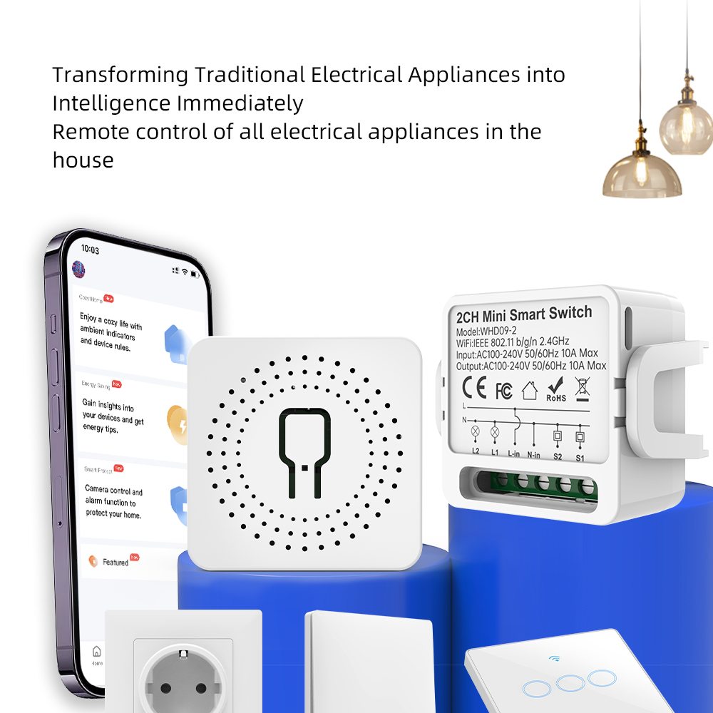 สวิตช์อัจฉริยะ Tuya แบบ 2 ทาง  - Smart Home Google บทวิจารณ์และราคา